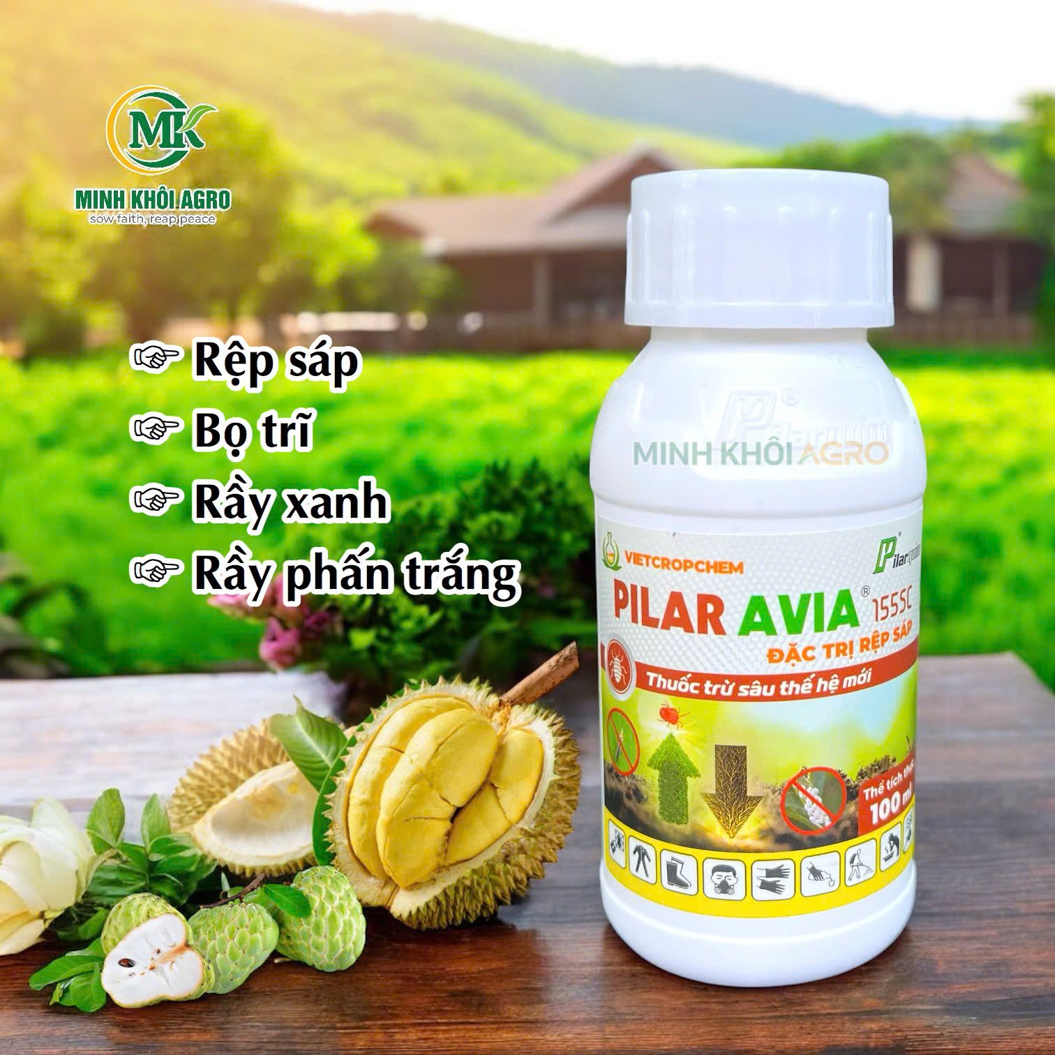 Thuốc trừ sâu Pilar Avia 155SC - Chai 100ml